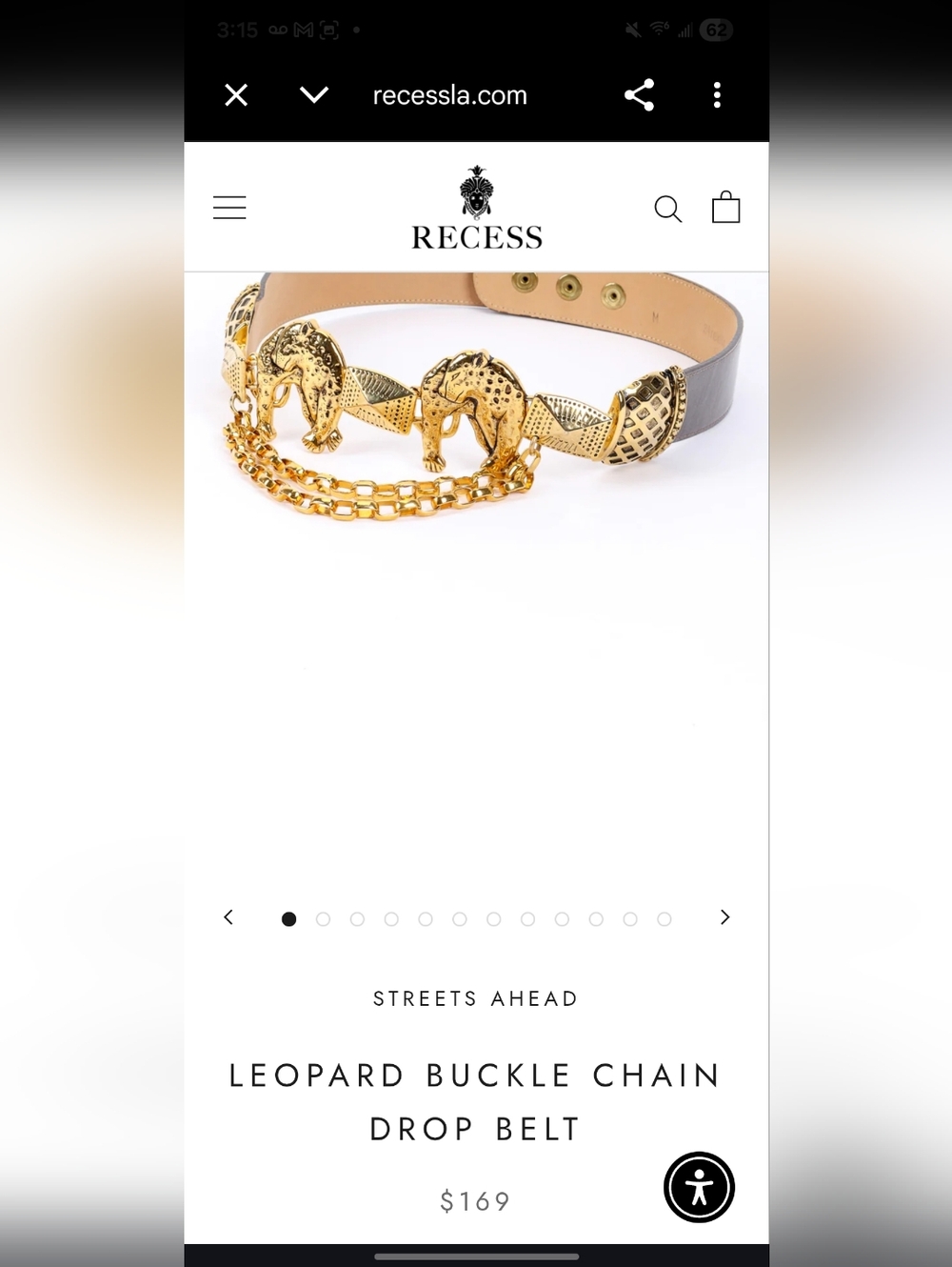 Y2k Streets AHEAD LEATHER Belt With Metal Leopards - Picture 14 of 16